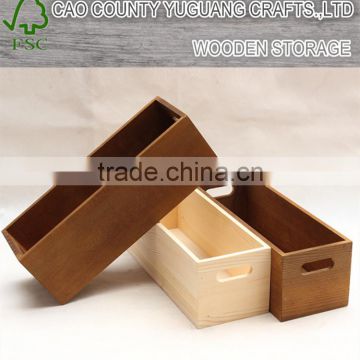 Adicolo simple retro wooden desk tidy strip wood storage box