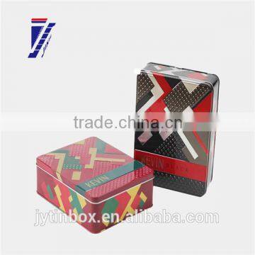 Hot sell sport perfume square shape tin box for storage