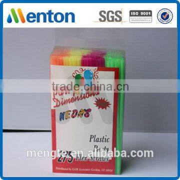 PVC packing Neons plastic party fexible straw