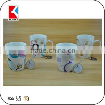 wholesale decal printed promotion gift cup white magnesia porcelain mug new bone china