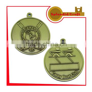 custom antique brass club medal