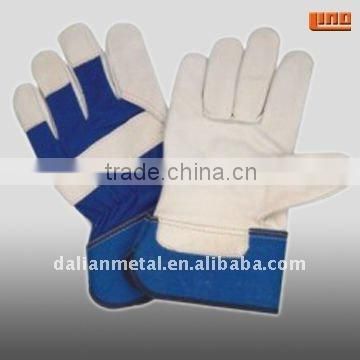 blue grain leather working gloves