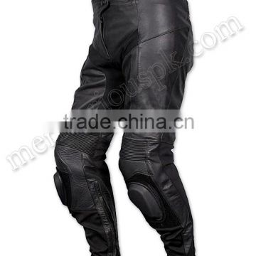 Motorbike Racing Black Leather Pants