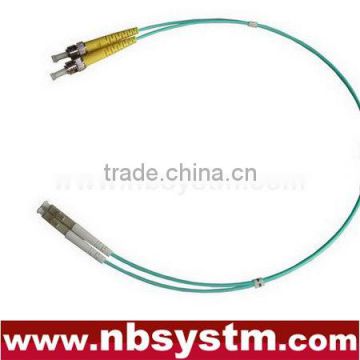 10Gb Corning Fiber Optic Cable, LC-ST, Multi Mode, Duplex (50/125 Type) Aqua