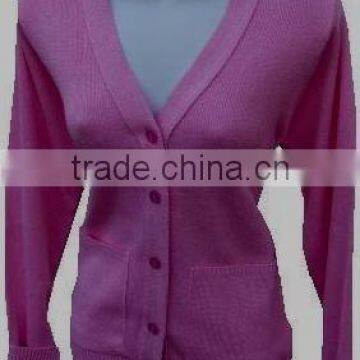 Bright Pink Ladies Cardigan Sweater