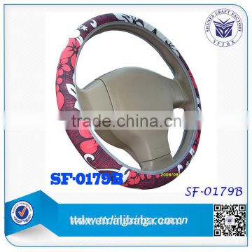 Colorful printing PU Steering Wheel Covers For Car