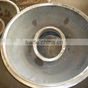 Punch steel end cap tank ends with manhole and handhole