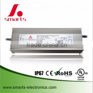 ac 110v 200v 12vdc Constant voltage IP67 PF 0.9 DALI 200w LED Driver