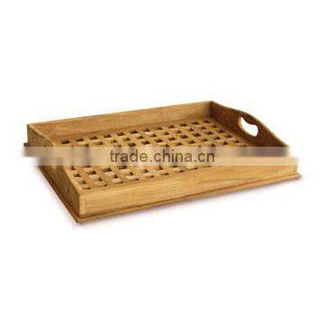 Teak Tray Cross Slat - High Quality Teak Wood Furniture Indonesia