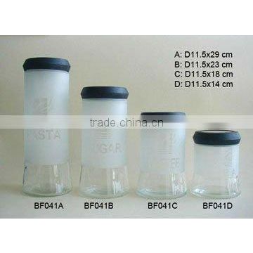 glass transparent jar with frosted used for storage food