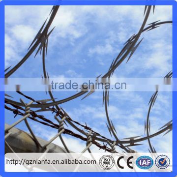 high tensile hot galvanized coil concertina razor barbed wire for security fence(Guangzhou Factory)