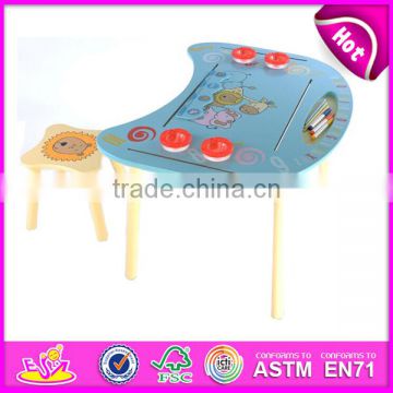 2015 wooden table and chair for kids,study wooden table and chair set for children,hot sale wooden table and chairs toy W08G127