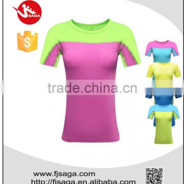 polyester round neck short sleeve t-shirt with dri-fit