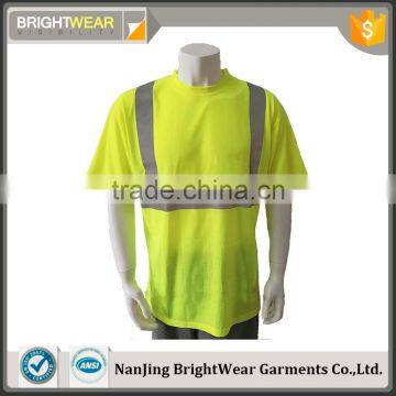 Short sleeve polyester heat-transfer reflective tape logo ANSI protective T-shirt