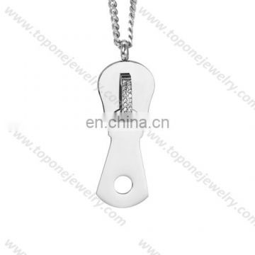 Alibaba newest style stainless steel jewelry zipper chain necklace