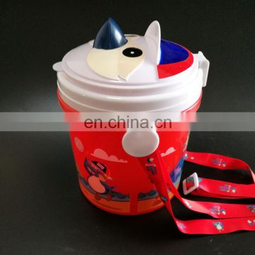 Children's food packing plastic bucket/plastic popcorn bucket