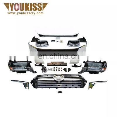 High Quality Car Bumper For 16-18 Toyota  Land Cruiser Change To 19 GT Black Flare Edition Body Kit Grille Headlight Taillight