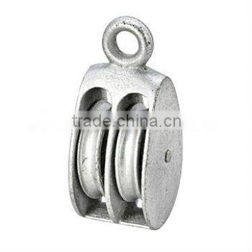 Cast Iron Rigid Double Pulley Zinc Plated