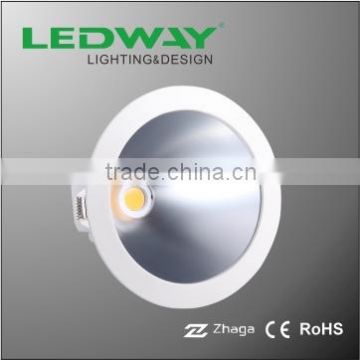 16W 5 inch COB LED down light with fixed beam angle die-casting aluminum housing recessed downlight