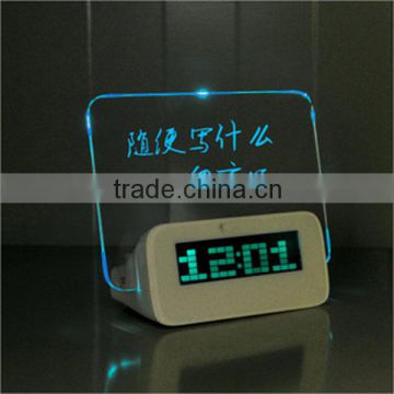 Fashion creative gift alarm clock with led message board illuminated alarm clocks