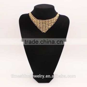 Gold Tone High Quality Chain Link Statement Necklace