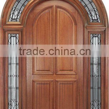 Round Top Design Wood Doors Glass Inserts DJ-S6002M-1