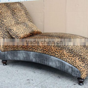 Leopard chaise,classic chaise,antique chaise,leather lounge chaise