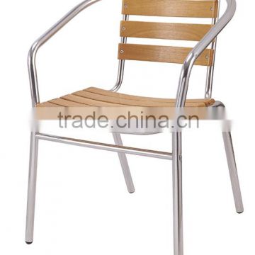 Garden Outdoor Chair, Aluminum Wood Board Chair