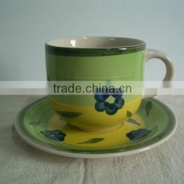 12pcs. colorful handpainted cup and saucers