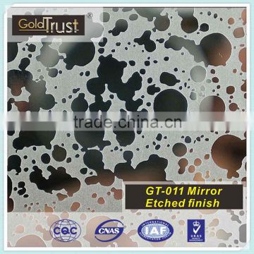 supply 304 mirror etching finish stainless steel sheets for elevator building decoration and wall panels