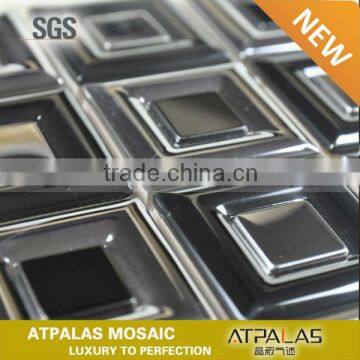 48x48mm chessboard type silver metal mosaic tiles