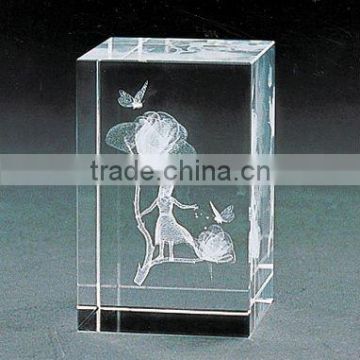 pure crystal birthday gift for 3d laser engraved (R-0114)