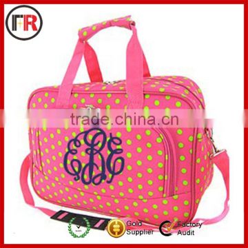 Fashionable cotton canvas duffle with mesh pocket