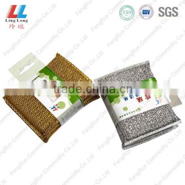 strong decontaminating gold and silver color dish and pot sponge