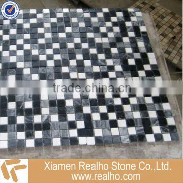 black and white marble mosaics in square shape
