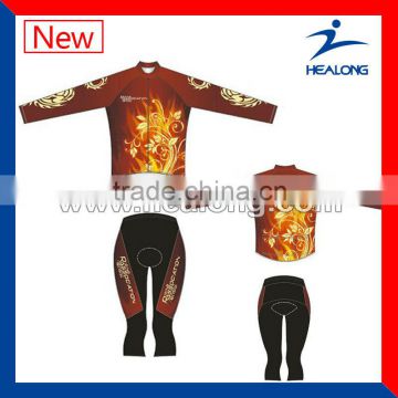 fashion breathable long sleeve cycling uniform wholesale