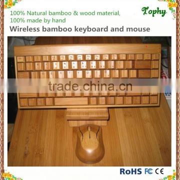Top quality & high end 2.4G wireless ECO bamboo computer keyboard and mouse combo set HY-KG101-N+MG94-N