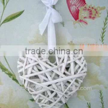 20cm Christmas crafts Wicker hanging heart & white cane hanging heart for wedding