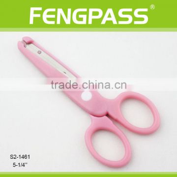 S2-1461 5-1/4" 2CR13 Stainless Steel PP Plastic Handle Paper Cutting Stationery Scissors / Children Scissors