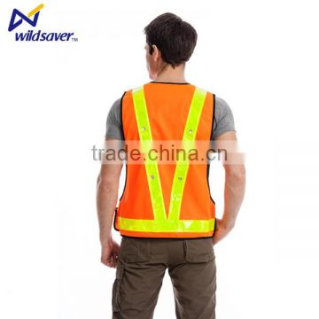 Quality cheap garment hi vis 2 colours reflective security led vest
