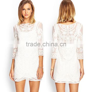 embroidered lace dress,one-piece-girls-party-dresses