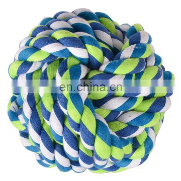 high quality dog pull ball thrower multi colored cotton rope toys