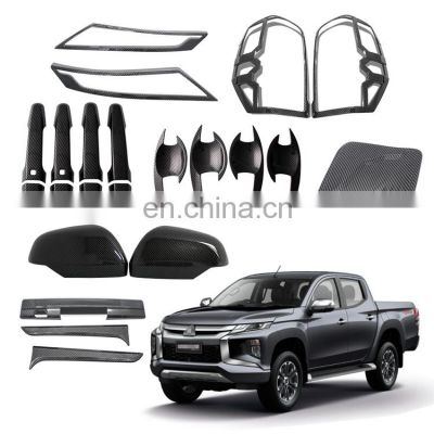 4x4 Car Cover Accessories Abs Plastic Black Chrome  Kits Full Set Kits for Mitsubishi Triton L200 2019 2020 2021
