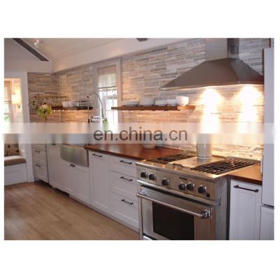 Vintage european style natural rustic wood design customised wooden doors kitchen cabinets