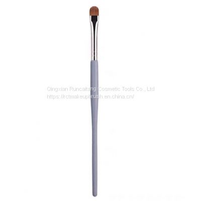 Bright Silver Copper Tube Concealer Brush OEM    Customized Concealer Brush   OEM/ODM Concealer Brush