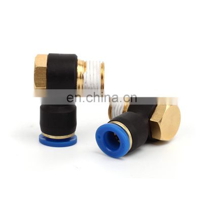 SNS SPH Series pneumatic one touch plastic swing elbow air hose pu tube connector Hexagon universal male thread elbow fitting