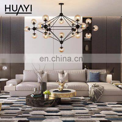 HUAYI New Design E27 Kitchen Dining Room Living Room Nordic Ceiling Hanging LED Chandelier Pendant Light