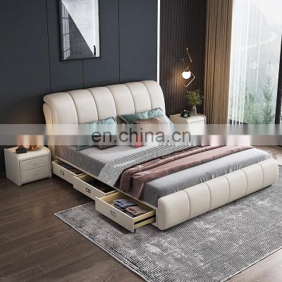 Hotsales european designs leather wooden beds king queen size kids bed storage bedding sets children bed
