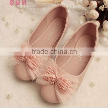 2015 Spring kids shoes girl butterfly princess girl baby shoes kids pearls shoes
