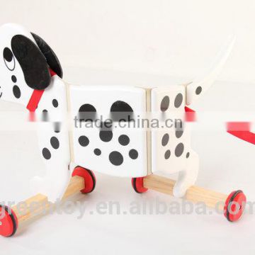 Baby Cute Pulling-dog Toys Wooden Pull&Push to